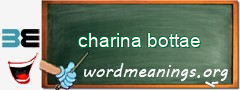 WordMeaning blackboard for charina bottae
